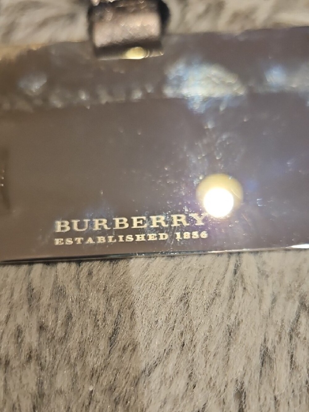 Burberry Metallic Silver Brit Plaid Mirror NWT - Picture 8 of 14